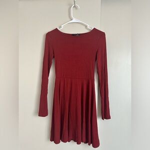 Forever 21 Red Long Sleeve Dress
